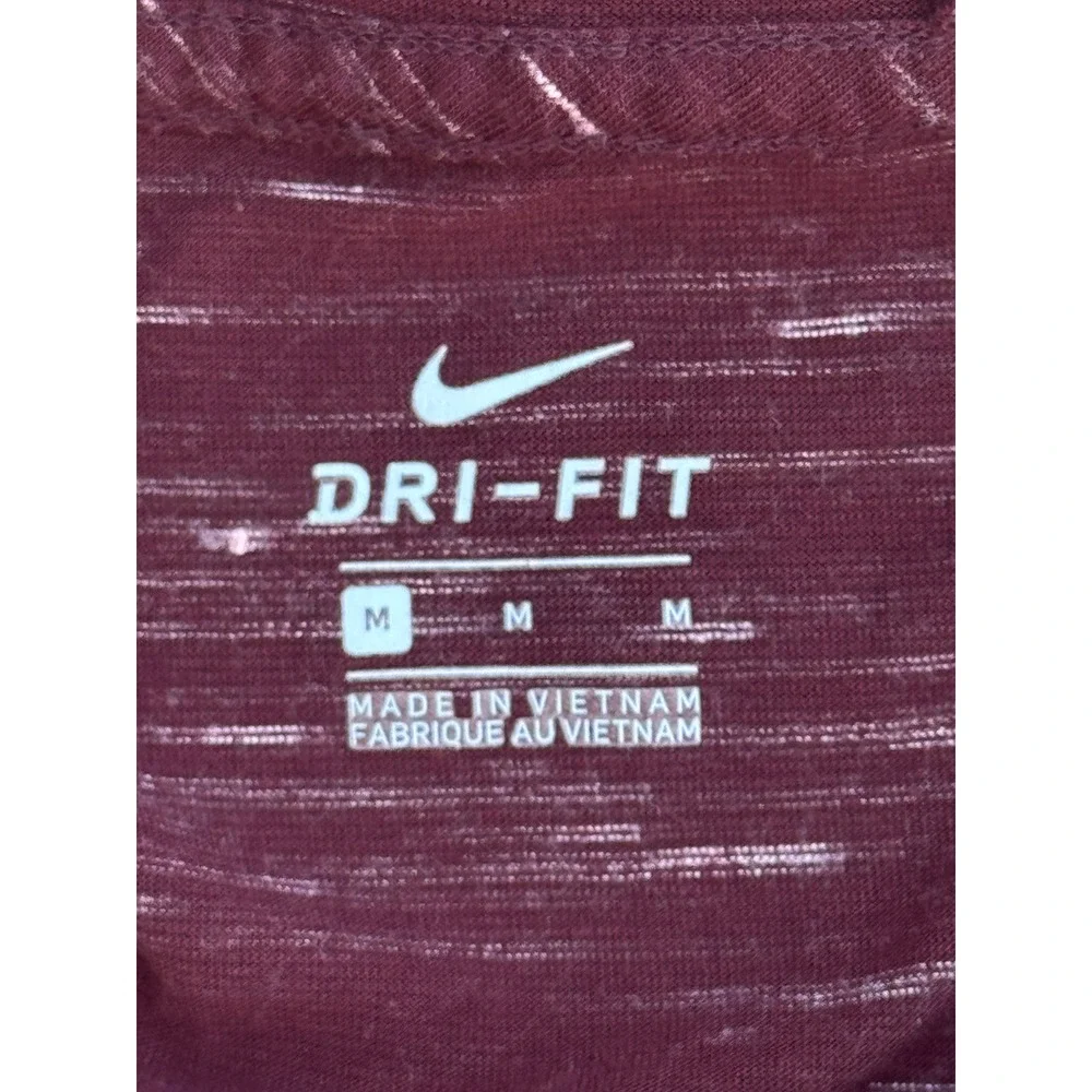 Nike Dri-FIT Womens Training Hoodie Medium Burgundy Space Dye Long Sleeve Top